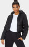 PLT BASIC HOODED CROPPED PUFFER - BLACK